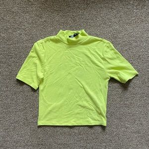 lime green turtle neck tee